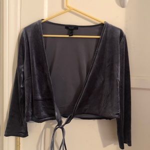 Velvet wrap top